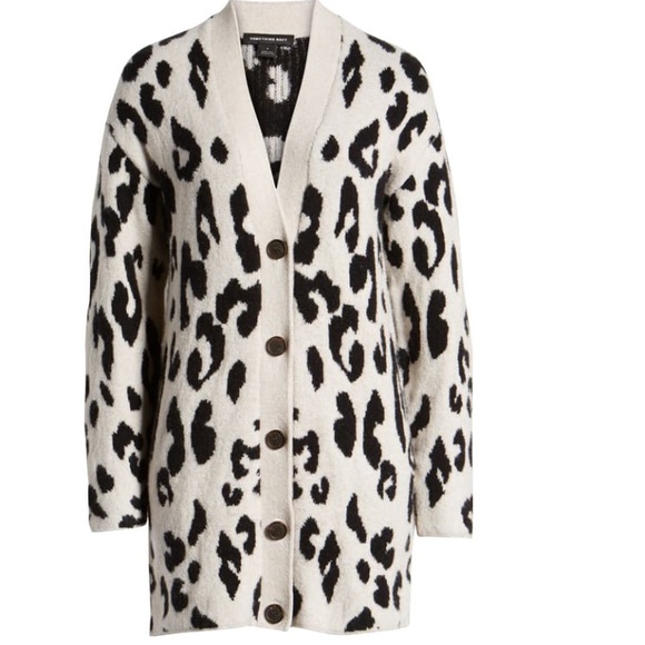 something navy leopard cardigan